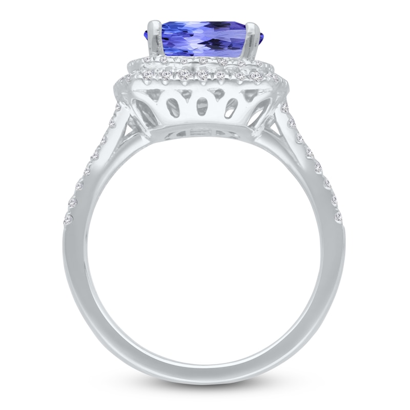 Main Image 3 of Kallati Cushion-Cut Natural Tanzanite & Diamond Ring 5/8 ct tw 14K White Gold