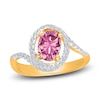 Thumbnail Image 1 of Kallati Oval-Cut Natural Pink Sapphire & Diamond Ring 1/4 ct tw 14K Yellow Gold