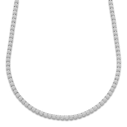Men's Multi-Diamond Tennis Necklace 3 1/2 ct tw 10K White Gold 22"