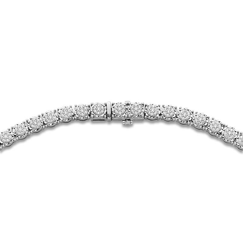 Main Image 2 of Men's Multi-Diamond Tennis Necklace 3 1/2 ct tw 10K White Gold 22"