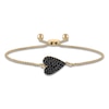 Thumbnail Image 1 of Black Diamond Sideways Heart Bolo Bracelet 1/3 ct tw 14K Yellow Gold 9.5"