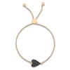 Thumbnail Image 2 of Black Diamond Sideways Heart Bolo Bracelet 1/3 ct tw 14K Yellow Gold 9.5"