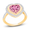 Thumbnail Image 0 of Kallati Heart-Shaped Natural Pink Sapphire & Diamond Ring 3/8 ct tw 14K Yellow Gold