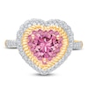 Thumbnail Image 1 of Kallati Heart-Shaped Natural Pink Sapphire & Diamond Ring 3/8 ct tw 14K Yellow Gold