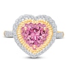Thumbnail Image 2 of Kallati Heart-Shaped Natural Pink Sapphire & Diamond Ring 3/8 ct tw 14K Yellow Gold