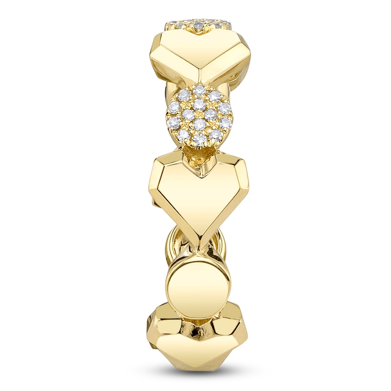 Main Image 2 of Shy Creation Diamond Circle & Heart Ring 1/15 ct tw 14K Yellow Gold SC55027116