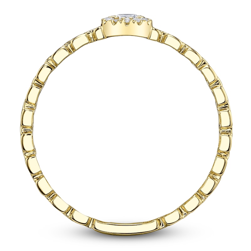 Main Image 3 of Shy Creation Diamond Halo Chain Link Ring 1/10 ct tw 14K Yellow Gold SC55026918