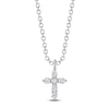 Thumbnail Image 1 of Shy Creation Diamond Cross Necklace 1/10 ct tw 14K White Gold 18" SC55026657