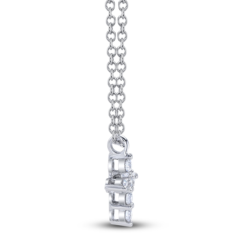 Main Image 2 of Shy Creation Diamond Cross Necklace 1/10 ct tw 14K White Gold 18" SC55026657
