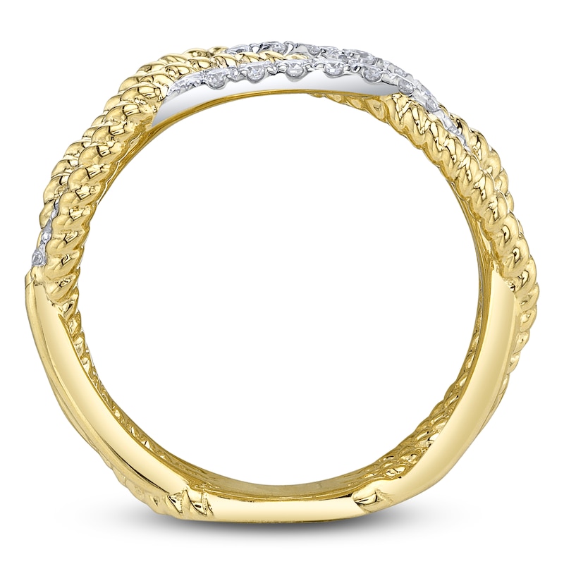 Main Image 3 of Shy Creation Diamond Twist Crossover Ring 5/8 ct tw 14K Yellow Gold SC55026952RD