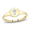 Thumbnail Image 1 of Shy Creation Diamond Accent Cross Signet Ring 14K Yellow Gold SC55027206RD