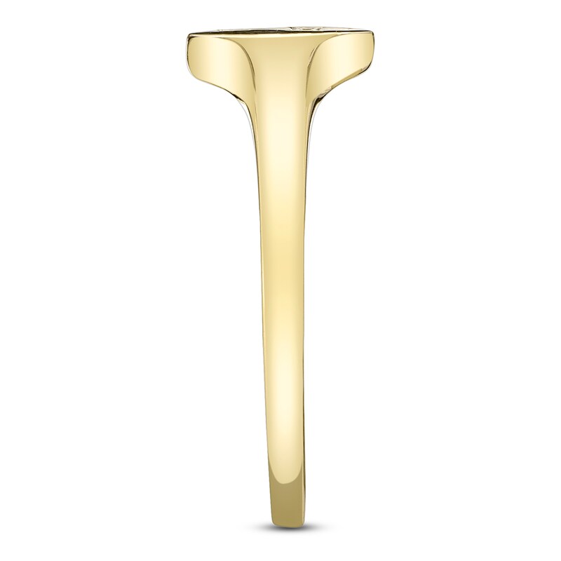 Main Image 2 of Shy Creation Diamond Accent Cross Signet Ring 14K Yellow Gold SC55027206RD
