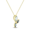 Thumbnail Image 2 of Marquise-Cut Natural Swiss Blue Topaz, London Blue Topaz & Blue Sapphire Necklace 14K Yellow Gold 18"