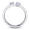 Thumbnail Image 3 of Shy Creation Oval, Emerald, Pear & Round-Cut Diamond Three-Row Ring 1-1/5 ct tw 14K White Gold SC22006176