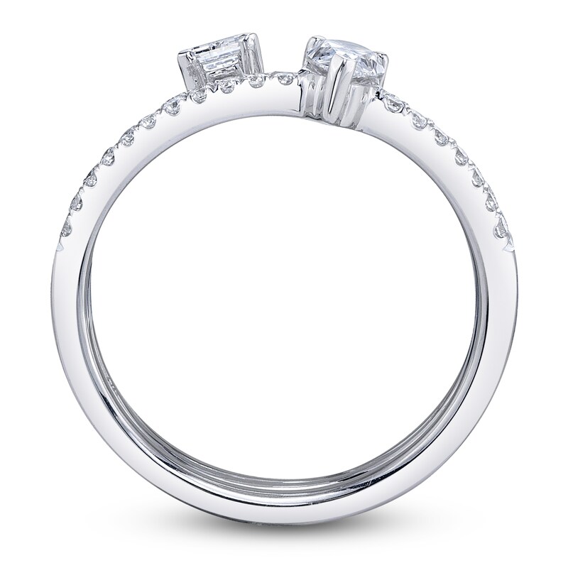 Main Image 3 of Shy Creation Oval, Emerald, Pear & Round-Cut Diamond Three-Row Ring 1-1/5 ct tw 14K White Gold SC22006176