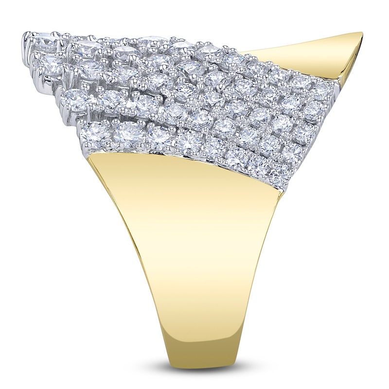 Main Image 2 of Shy Creation Diamond Curved Five-Row Ring 1-1/8 ct tw 14K Yellow Gold SC22009068