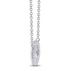 Thumbnail Image 2 of Shy Creation Diamond Open Circle Necklace 1/5 ct tw 14K White Gold 18" SC55024580