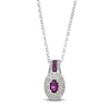 Thumbnail Image 1 of Le Vian Oval-Cut Ruby Necklace 1/3 ct tw Diamonds 14K Vanilla Gold 19"