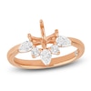 Thumbnail Image 1 of Storied Diamond Desert Sands of Eternity Pear-Shaped & Round-Cut Half-Halo Engagement Ring Setting 5/8 ct tw 18K Rose Gold