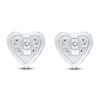 Thumbnail Image 3 of Kallati Heart-Shaped Natural Ruby & Diamond Earrings 1/3 ct tw 14K White Gold