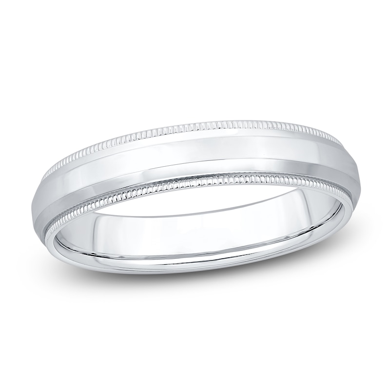 Main Image 1 of Men's Milgrain Wedding Band Platinum 4.3mm
