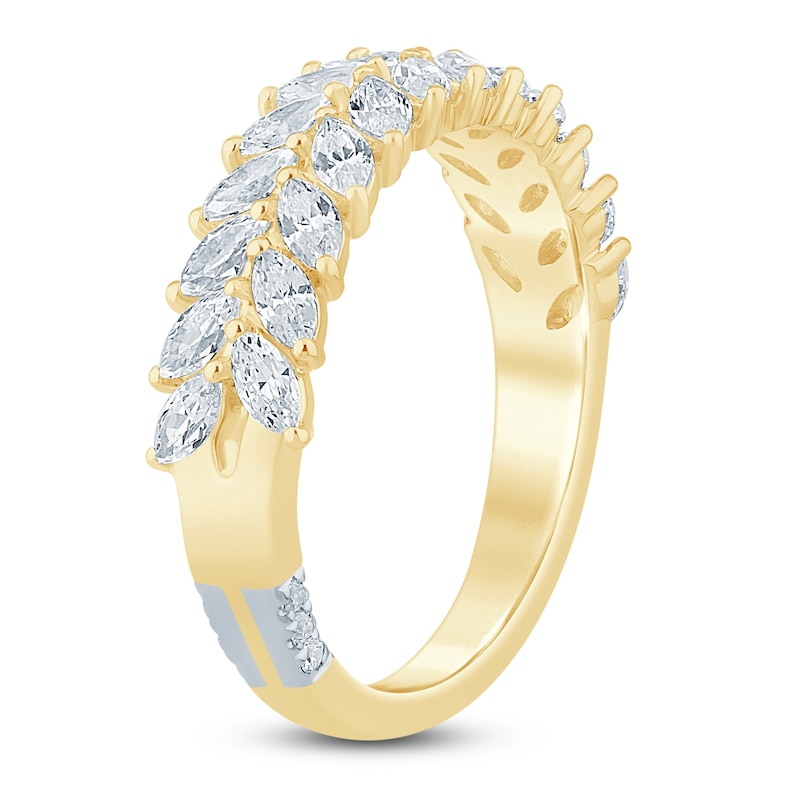 Main Image 2 of Pnina Tornai Marquise-Cut Diamond Two-Row Anniversary Ring 1 ct tw 14K Yellow Gold