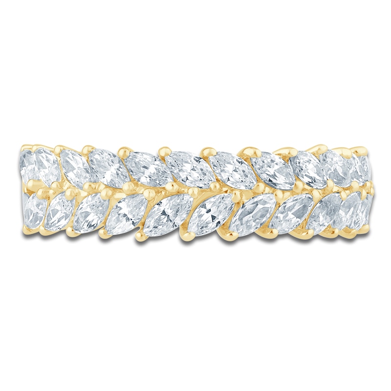 Main Image 3 of Pnina Tornai Marquise-Cut Diamond Two-Row Anniversary Ring 1 ct tw 14K Yellow Gold
