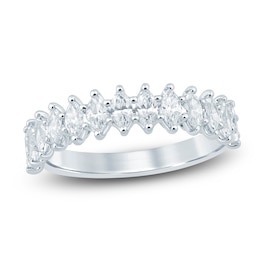 Marquise-Cut Lab-Grown Diamond Anniversary Ring 1 ct tw 14K White Gold