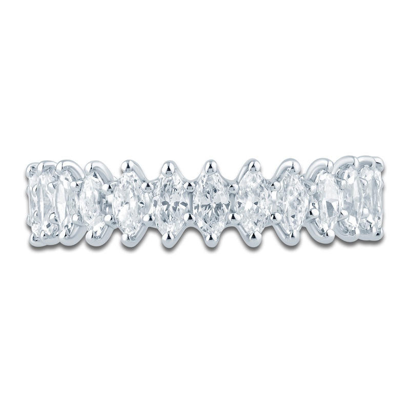 Main Image 3 of Marquise-Cut Lab-Grown Diamond Anniversary Ring 1 ct tw 14K White Gold