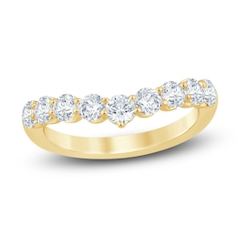 Lab-Grown Diamond Contour Anniversary Ring 1 ct tw 14K Yellow Gold