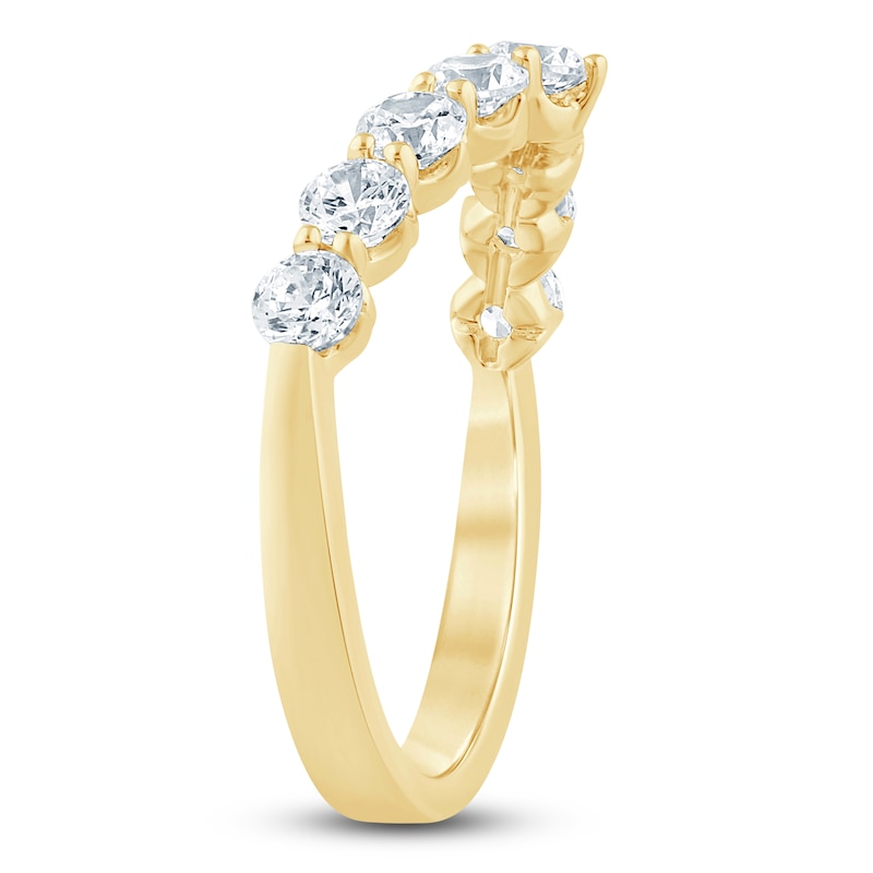 Main Image 2 of Lab-Grown Diamond Contour Anniversary Ring 1 ct tw 14K Yellow Gold