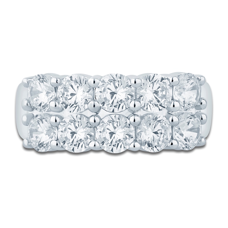 Main Image 3 of Lab-Grown Diamond Two-Row Anniversary Ring 2-1/2 ct tw 14K White Gold