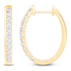 Thumbnail Image 1 of Diamond Oval Hoop Earrings 1/4 ct tw 10K Yellow Gold
