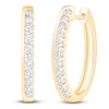Thumbnail Image 2 of Diamond Oval Hoop Earrings 1/4 ct tw 10K Yellow Gold