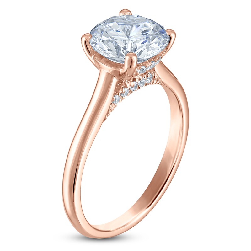 Main Image 2 of Round-Cut Lab-Grown Diamond Solitaire Plus Engagement Ring 1-5/8 ct tw 18K Rose Gold (VS2/F)