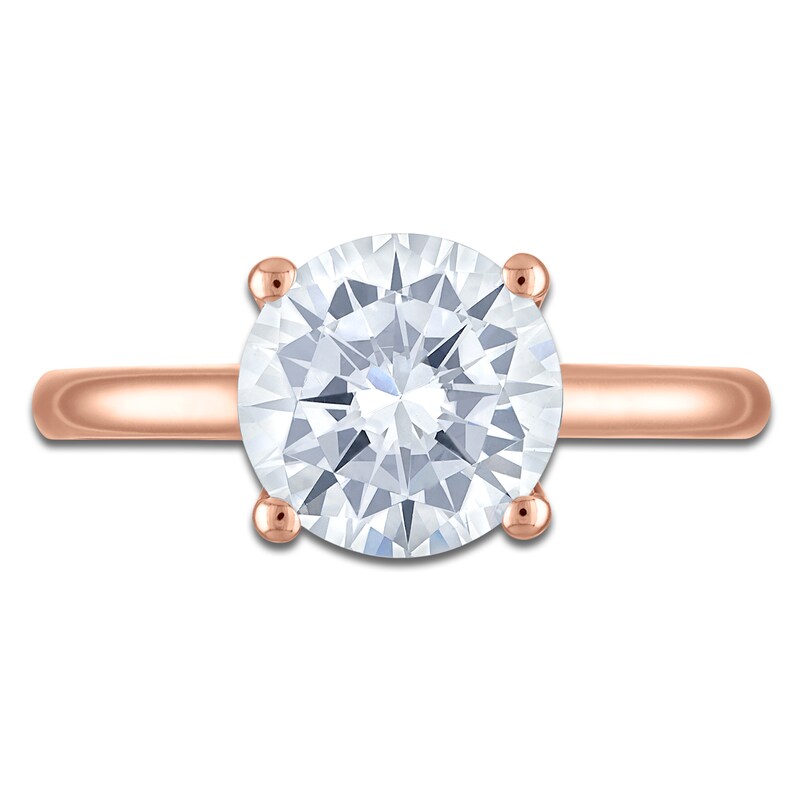 Main Image 3 of Round-Cut Lab-Grown Diamond Solitaire Plus Engagement Ring 1-5/8 ct tw 18K Rose Gold (VS2/F)