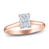 Thumbnail Image 1 of Radiant-Cut Lab-Grown Diamond Solitaire Plus Engagement Ring 1 ct tw 18K Rose Gold (VS2/F)