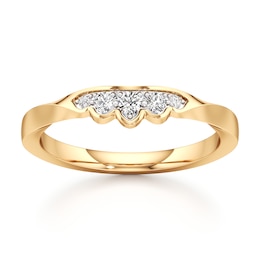 J'Lure Lab-Grown Diamond Scalloped Wedding Band 1/8 ct tw 18K Yellow Gold