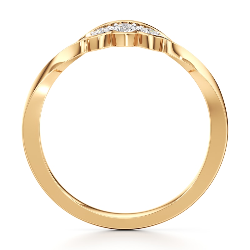 Main Image 2 of J'Lure Lab-Grown Diamond Scalloped Wedding Band 1/8 ct tw 18K Yellow Gold