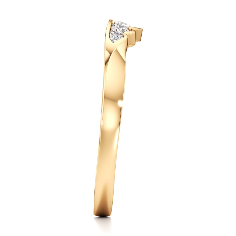 Main Image 3 of J'Lure Lab-Grown Diamond Scalloped Wedding Band 1/8 ct tw 18K Yellow Gold