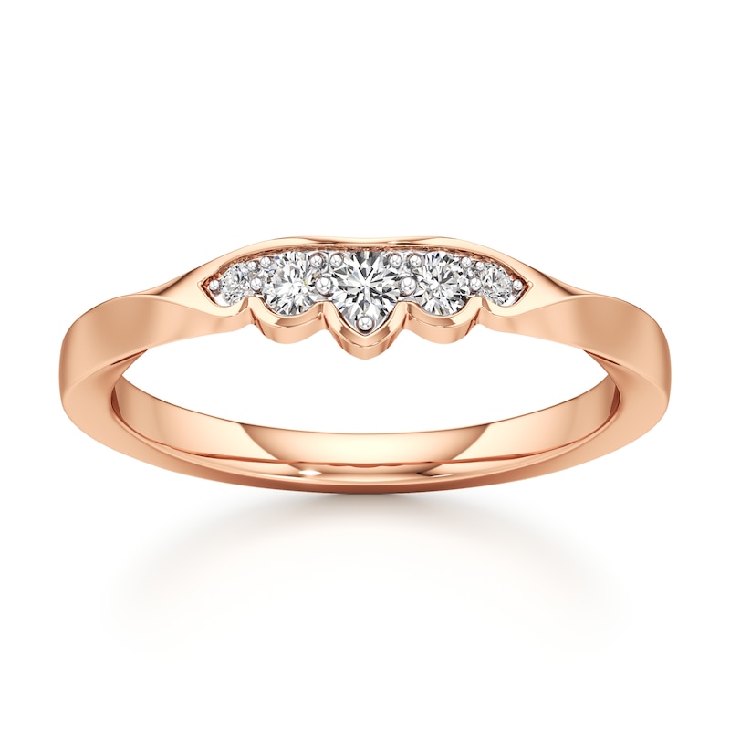 Main Image 1 of J'Lure Lab-Grown Diamond Scalloped Wedding Band 1/8 ct tw 18K Rose Gold