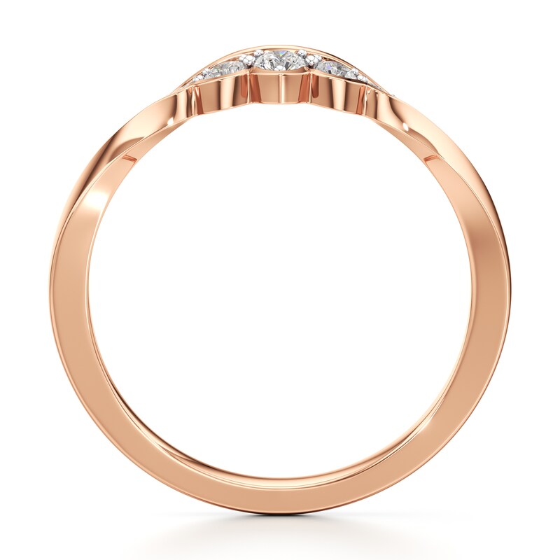 Main Image 2 of J'Lure Lab-Grown Diamond Scalloped Wedding Band 1/8 ct tw 18K Rose Gold