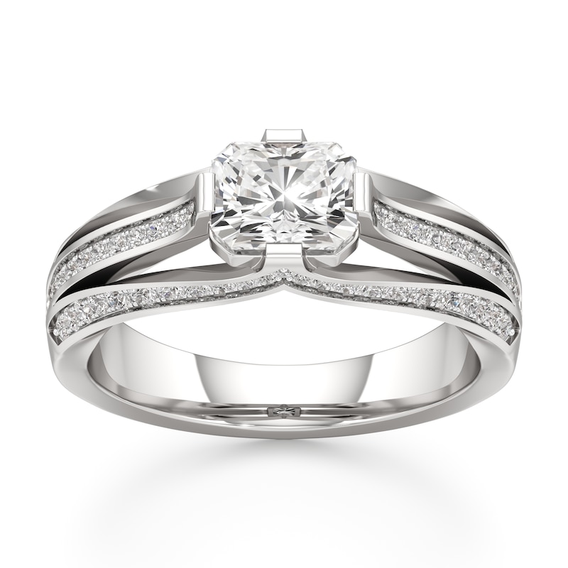 Main Image 1 of J'Lure Lab-Grown Diamond Radiant Brilliant-Cut Engagement Ring 1-3/8 ct tw 18K White Gold