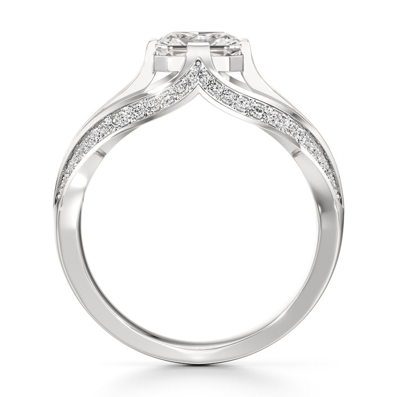 Main Image 2 of J'Lure Lab-Grown Diamond Radiant Brilliant-Cut Engagement Ring 1-3/8 ct tw 18K White Gold