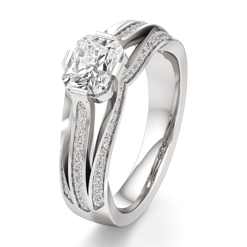 Main Image 4 of J'Lure Lab-Grown Diamond Radiant Brilliant-Cut Engagement Ring 1-3/8 ct tw 18K White Gold