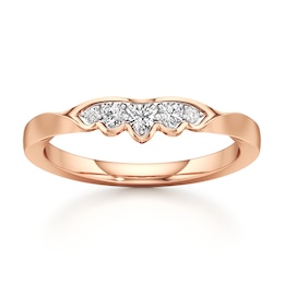 J'Lure Lab-Grown Diamond Scalloped Wedding Band 1/6 ct tw 18K Rose Gold