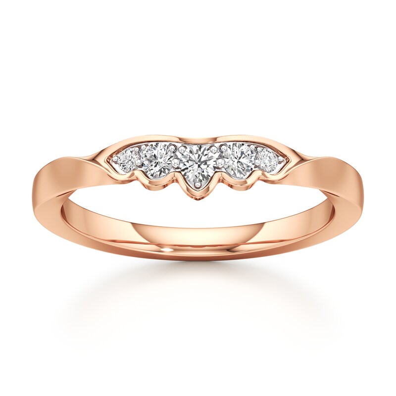 Main Image 1 of J'Lure Lab-Grown Diamond Scalloped Wedding Band 1/6 ct tw 18K Rose Gold