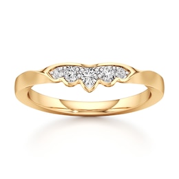 J'Lure Lab-Grown Diamond Scalloped Wedding Band 1/6 ct tw 18K Yellow Gold