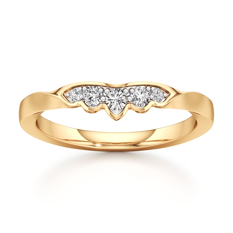 Main Image 1 of J'Lure Lab-Grown Diamond Scalloped Wedding Band 1/6 ct tw 18K Yellow Gold