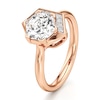 Thumbnail Image 4 of J'Lure Hexagon Brilliant-Cut Lab-Grown Diamond Half-Halo Engagement Ring 2 ct tw 18K Rose Gold